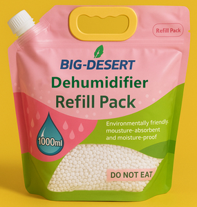 Sacs déshumidificateurs pour armoire au chlorure de calcium (CaCl2) directement de l'usine, OEM/ODM, votre logo/taille/emballage, certifié REACH, marché UE/États-Unis - Product Image 1
