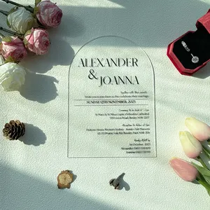 Consegna veloce ecofriender busta di nozze per regalo acrilico invito a nozze Set carta di invito a nozze con stampa tipografica