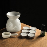 Brûleur d'huile essentielle en céramique 40ml Aromathérapie Parfum Diffuseur Brûleurs Home Bedroom Decor Photophore Bougeoir Chauffe-cire