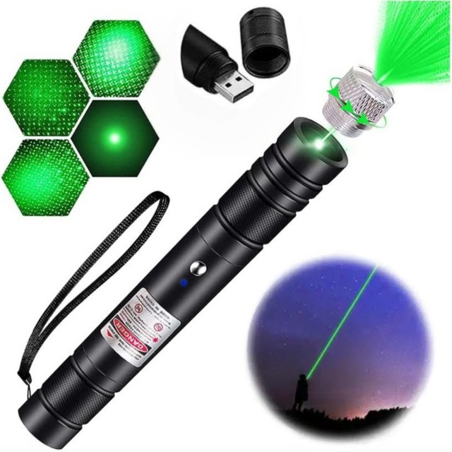 Teaching Explore Green Laser Light Pointer USB Rechargeable Battery Power Laser Light for Cat Interactive Camping