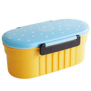 Lonchera Bento de una sola capa, de plástico, con diseño de puntos, de 501-800 ml, apta para microondas, para estudiantes - Product Image 4