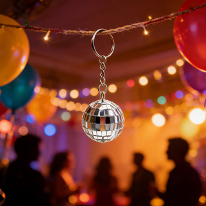 พวงกุญแจลูกบอลดิสโก้ขนาด 3 ซม. พวงกุญแจลูกบอลดิสโก้กระจกเงาขนาดเล็ก สำหรับงานปาร์ตี้ยุค 70 และเครื่องประดับตกแต่งกระเป๋า พวงกุญแจลูกบอลดิสโก้สำหรับงานปาร์ตี้ - Product Image 2