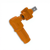 Connecteur de stockage d'énergie à polarité positive/négative, en nylon PA66, en forme de L, avec trous filetés, noir/orange, prise et douille, courant nominal