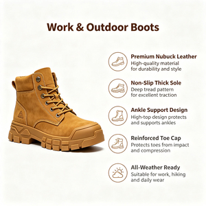ODM OEM Personnalisé Microfibre + Maille respirante Bottes montantes à lacets à semelle épaisse imperméables et respirantes pour le travail en extérieur - Product Image 5
