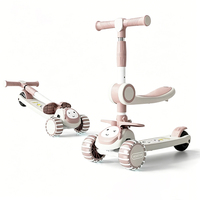 Triciclo infantil de 3 ruedas al por mayor con barra de empuje - Patinete y juguete montable 3 en 1 plegable con música, de fábrica OEM para niños