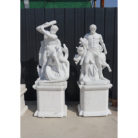 Sculpture de guerrier grec antique en marbre pour jardin extérieur, statue de soldat romain