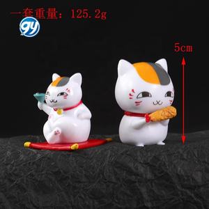 6 uds gato maestro figura Anime dibujos animados gatito muñeca juguete Mini paisaje ornamento - Product Image 2