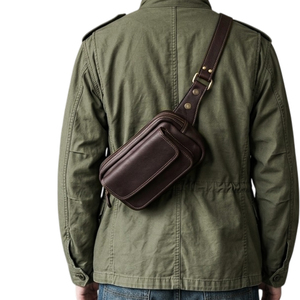 Riñoneras de Cuero Genuino para Hombre, Marca Daysart Viscount, con Cierre de Cremallera y Bolsillo Frontal Magnético, en Oferta - Product Image 3