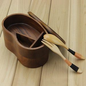 Boîte à bento japonaise à double couche en bois naturel avec doublure en silicone de qualité alimentaire, récipient <span class=keywords><strong>isotherme</strong></span> pour le stockage des aliments - Product Image 3