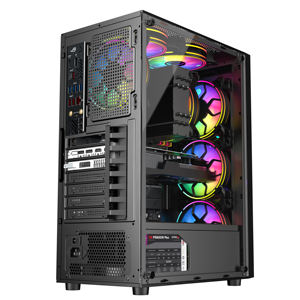 Gabinete de PC Ruix Achilles 2024, Nuevo Diseño ATX, USB 3.0, Cristal Templado, Tira RGB, Increíble Gabinete de Oficina, Ventilador de 120 mm, Gabinete Pequeño y Económico - Product Image 3