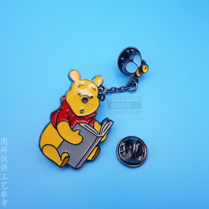 Broche bouclier style anime japonais en alliage de zinc couleur nickel noir avec sertissage clos et chaîne, bijou de mode unisexe, cadeau - Product Image 4