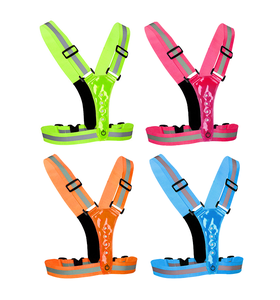 Leichte Fluoreszierende Grün-Orange-Rosa Sicherheitsweste ANSI Klasse 2 LED-Blitz Reflektierender Gürtel Lustige Reflektierende Sicherheitskleidung - Product Image 1