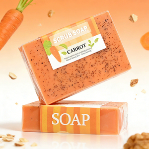 <b>Body</b> <b>Scrub</b> Bar Soap Exfoliating <b>Body</b> Wash Bar with Carrot Extract Subtle Fruity Citrus Scent Deep Cleansing Moisturizing Refresh - Product Image 2