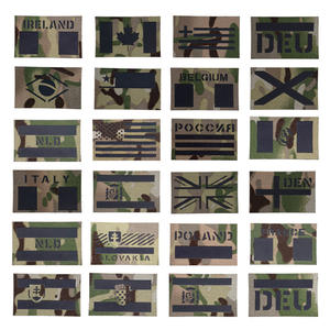 Patchs de drapeau réfléchissants IR, motif camouflage européen, avec fixation auto-agrippante, pour bras, en matériau réfléchissant, pour sacs, manteaux, casquettes et tenues quotidiennes - Product Image 1