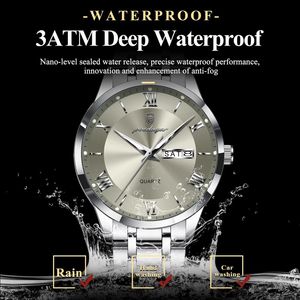 POEDAGAR 978 Reloj de Pulsera Casual para Hombre, con Correa de Acero Inoxidable, Resistente al Agua, con Visión Nocturna, Nuevo, Reloj de Cuarzo para Hombre - Product Image 5