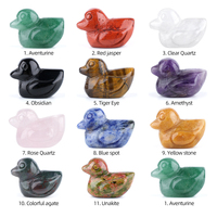 Cristal de guérison naturel sculpté à la main en forme de canard, style animaux miniatures, pierre semi-précieuse, décoration d'intérieur, ornements, cadeau