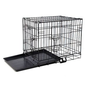 Đa chức năng Dày Chó Thùng chó nhỏ Cũi chó playpen Puppy lồng đôi cửa nhiều Stackable mạnh mẽ thép carbon kim loại