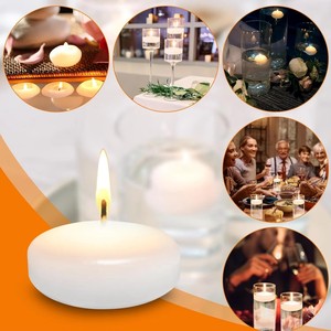 Lilin Tealight Tanpa Asap Warna Putih Mengapung untuk Rumah, Festival, Pesta, Perlengkapan Promosi - Product Image 2