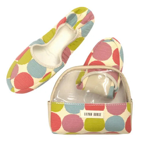 Lightweight retro polka dot pattern portable <b>slippers</b> pure cotton material household <b>slippers</b> - Product Image 1