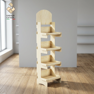 Espositore in legno della migliore qualità EUROSUD CATALDI Made in Italy betulla altezza 170 cm per negozi e supermercati - Product Image 3