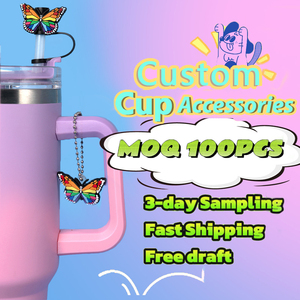 Nouveau concepteur personnalisé Couple PVC Silicone réutilisable 10mm infirmière paille Toppers <span class=keywords><strong>tasse</strong></span> médicale chaîne suspendus verres accessoires breloques - Product Image 6