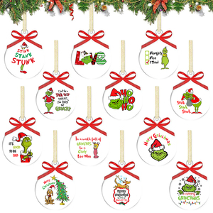 Nhà Máy Bán Buôn New grinch Acrylic Đồ Trang Trí Giáng Sinh Nhựa Thủ Công Mỹ Nghệ Cây Mặt Dây Chuyền Cho Kỳ Nghỉ Đảng Bầu Không Khí Trang Trí - Product Image 2