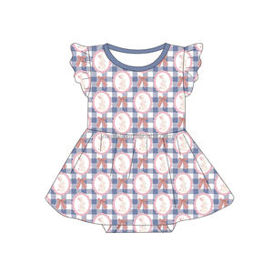 Vestito Body per Bambine in Bambù Organico OEM, con Bottoni a Pressione, Gonna Traspirante con Maniche a Volant - Product Image 2