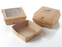 Emballage personnalisé en carton, papier ondulé kraft, boîtes à hamburgers et à pizzas