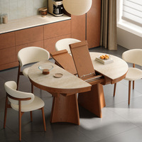 Table à manger ovale moderne et simple en bois massif avec chaises, 71 pouces, 6 places, pour la maison et l'hôtel