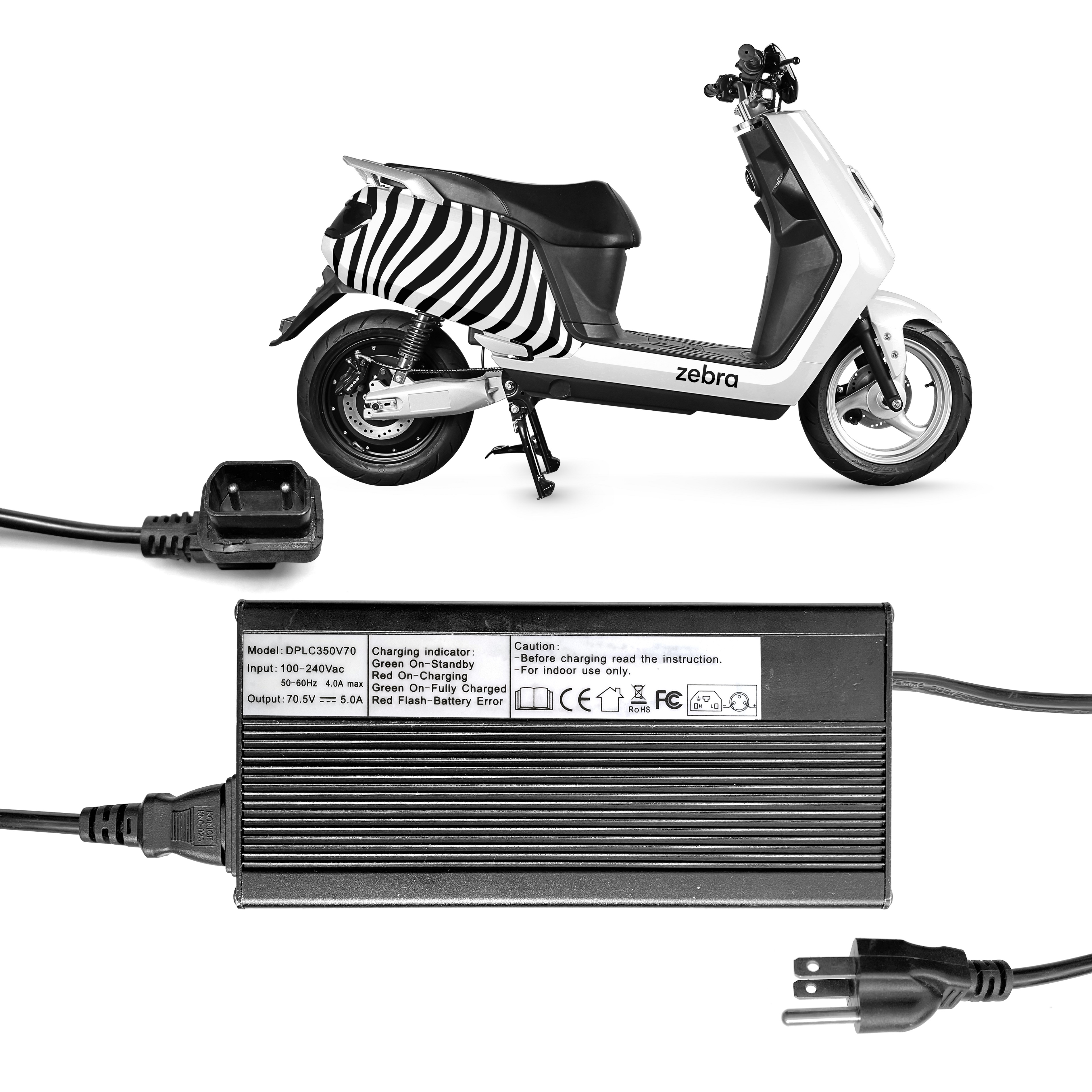 Elyx Zebra Ebike cyclomoteur Scooter électrique pièces chargeur de batterie remplacer DPC350W 70 DAZZ E Scooter pièces 5A chargeur rapide