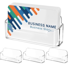 Rak Kartu Nama Akrilik Transparan Modern Ramah Lingkungan, Portabel, untuk Meja Kantor, Tempat Kartu Bisnis Kecil - Product Image 1