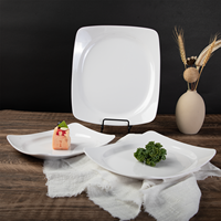Logo personnalisé 9 pouces écologique mélamine vaisselle incassable Rectangle dîner assiette de service moderne blanc plats ménages