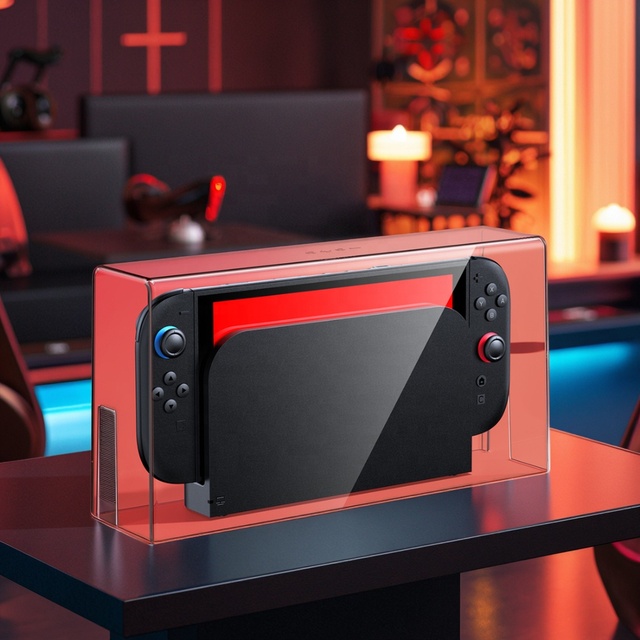 BJBT Wholesale Dust Cover Display Box for Switch 2 Console Clear Acrylic Protective Dustproof Case for Nintendo Switch