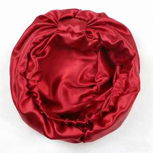 Bonnet de nuit en satin double couche avec long ruban réglable, bonnet de sommeil en soie pour femme, personnalisable avec logo, vente en gros - Product Image 3