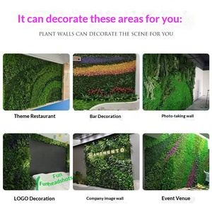 Panneau mural végétal artificiel grand format 50x100cm en LDPE, <span class=keywords><strong>haie</strong></span> de verdure artificielle pour intérieur et bureau, protection UV personnalisable - Product Image 5