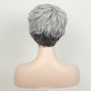 Parrucche Corte Ondulate Pixie Cut Stratificate Grigio Argento all'Ingrosso dalla Fabbrica - <span class=keywords><strong>Capelli</strong></span> Sintetici Naturali Adatti per Donne - Product Image 3