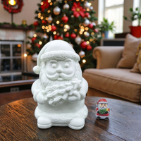 Statue de Père Noël en vinyle non finie populaire pour la peinture avec des couleurs, des pinceaux, décoration de Noël pour les garçons et les filles