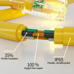 سلك كهربائي أمريكي 12 قدم SJTW 3*12AWG مقاوم للماء مع مقبس Nema 5-15r ووصلة تمديد مع طرف مضيء - Product Image 3