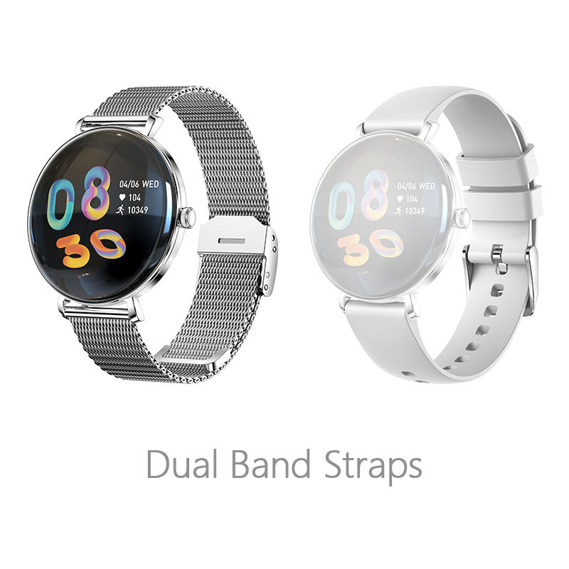 Silver steel+gray silicone