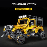 1:12 camión modelo MOC técnica todoterreno coche Jip bloques de construcción educativos regalo de cumpleaños para niños
