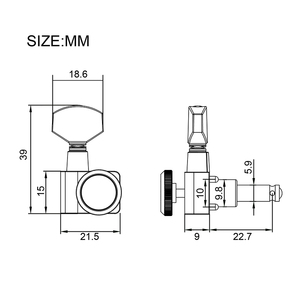 SAPHUE 6 accordeurs <span class=keywords><strong>de</strong></span> verrouillage <span class=keywords><strong>de</strong></span> <span class=keywords><strong>guitare</strong></span> en ligne sans vis 1:18 verrouillage <span class=keywords><strong>de</strong></span> clé d'accordage accordeurs moins <span class=keywords><strong>de</strong></span> vis pour <span class=keywords><strong>guitare</strong></span> noir/or/chrome - Product Image 6