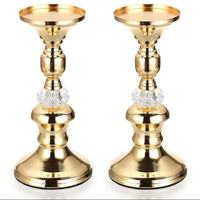 Meistverkaufter 21-Zentimeter Europäischer Luxuriöser Retro Goldener Galvanisierter Eisen-Kerzenhalter für Hochzeitsdekorationen