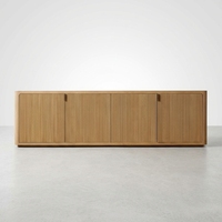 Meuble TV MYHOME de luxe en chêne massif, console multimédia durable de style américain, meuble de salon ou chambre moderne avec portes