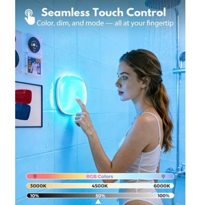 Lumière de <span class=keywords><strong>douche</strong></span> LED rechargeable étanche <span class=keywords><strong>IP65</strong></span> avec contrôle tactile RMT+ et gradation CCT3 RGBW, 16 couleurs, fixation magnétique, pour spa - Product Image 5