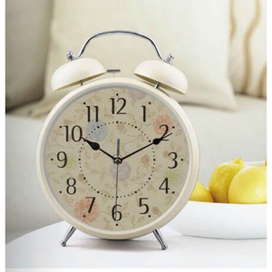 Rustic Style Metal Alarm <b>Clock</b> 8 Inch Double Bell Quartz Battery Powered Living Room Decor - Product Image 5