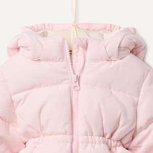 <span class=keywords><strong>Veste</strong></span> matelassée à capuche imperméable pour filles, teinte en pièce, avec fermeture éclair sur le devant - Product Image 4