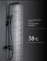 Colonne de douche multifonctionnelle réglable de style moderne noir mat avec jet de pluie, prix de gros