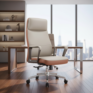 Sinonis Executive Leather Ergonomic Reclining Swivel Office Chair with Aluminium Base Adjustable Features for Home Office Use - Product Image 6