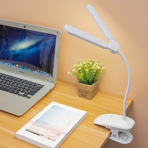 Lampe de bureau à double pince, lampe de table rechargeable par USB avec capteur tactile pour une lecture et une étude flexibles - Product Image 6