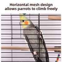 Cage à oiseaux en verre transparent Crystal Palace Luxe pour oiseaux de petite à moyenne taille, cage à perroquet pour la maison, avec plateau de jeu et support roulant.